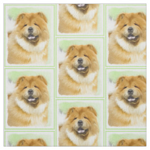 Tecido Pintura De Chow Chow - Arte De Cão Original Bonit