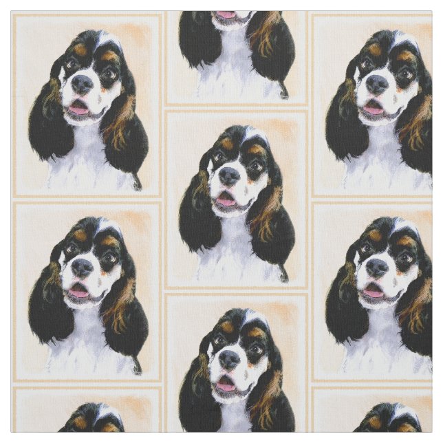 Tecido Pintura De Cocker Spaniel (Partida) - Arte De Cão  (Modelo)