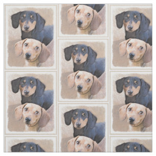 Tecido Pintura de Dachshund (Suave) - Arte Original de C