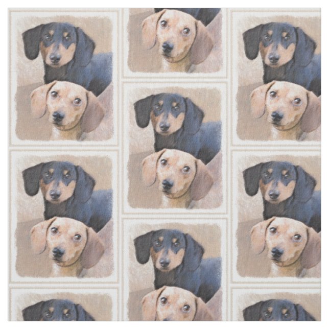 Tecido Pintura de Dachshund (Suave) - Arte Original de Cã (Modelo)