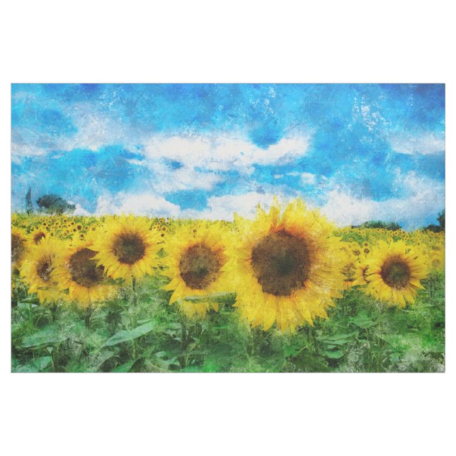 Tecido Pintura de girassóis (Jarda)