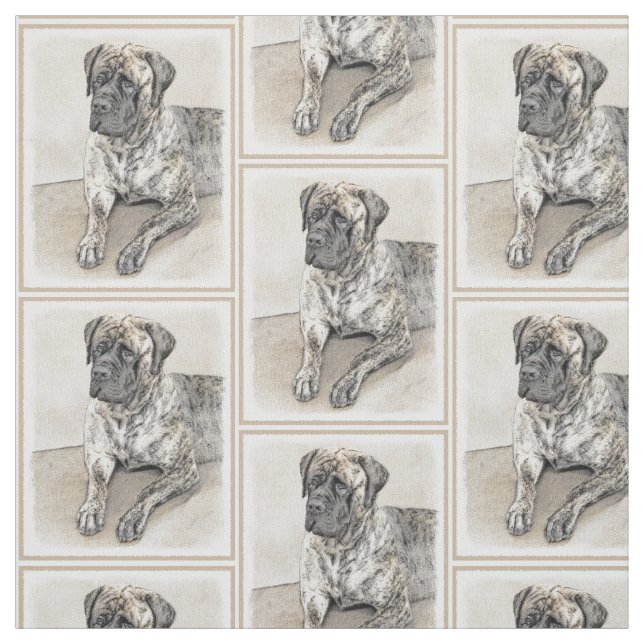 Tecido Pintura de Mastiff Inglês (Brindle) - Arte Canina (Modelo)