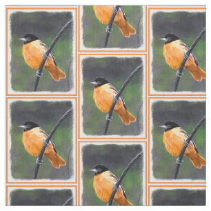 Tecido Pintura de Oriole - Arte Original para Pássaros