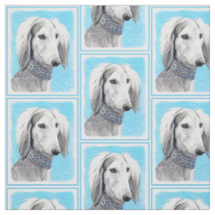 Tecido Pintura (de prata) de Saluki - arte original