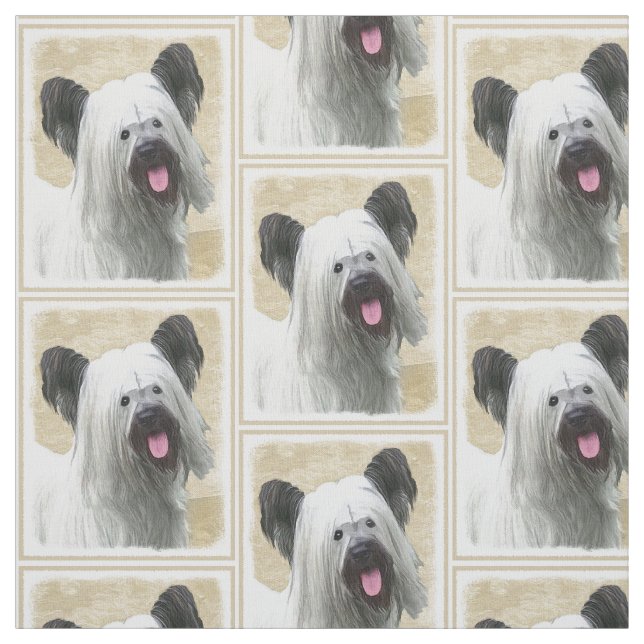 Tecido Pintura de Skye Terrier - arte original bonito do (Modelo)