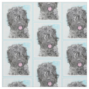 Tecido Pintura de Terrier russo preto - Cachorro original