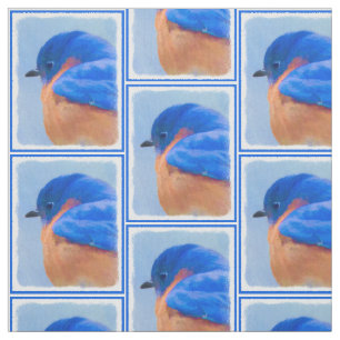 Tecido Pintura do Bluebird - arte original do pássaro