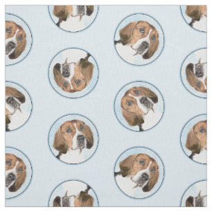 Tecido Pintura do English Foxhound Cute Arte Original de 