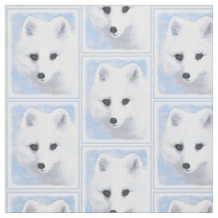 Tecido Pintura do Fox ártico - arte original dos animais