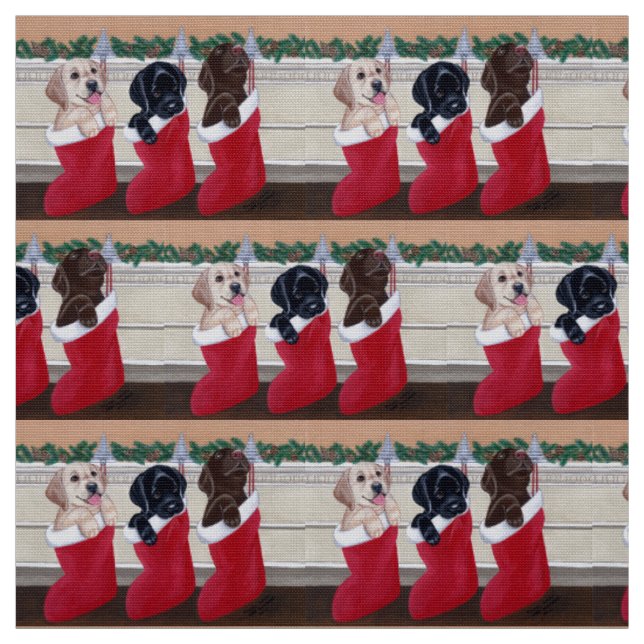 Tecido Pintura do Natal dos filhotes de cachorro de (Modelo)