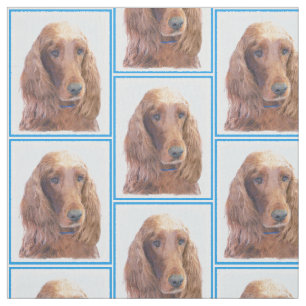 Tecido Pintura do setter irlandês - arte original bonito