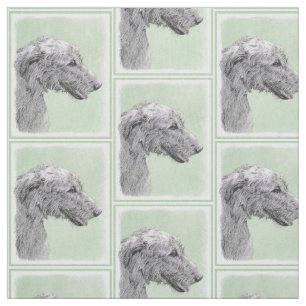 Tecido Pintura do Wolfhound irlandês 2 - arte original