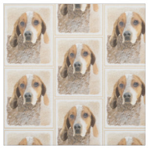 Tecido Pintura em Coonhound Inglês Americano - Arte Origi