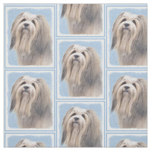 Tecido Pintura em Havanês (Prata) - Arte Canina Original