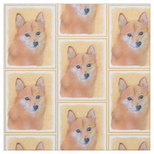 Tecido Pintura em Spitz Finlandês - Arte Cachorosa Origi