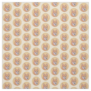Tecido Pintura em Spitz Finlandês - Arte Cão Original B