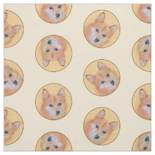 Tecido Pintura em Spitz Finlandês — Arte Original Pet Dog