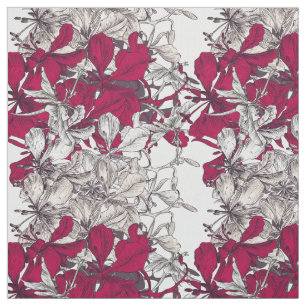 Tecido Pintura floral do vintage elegante da arte de