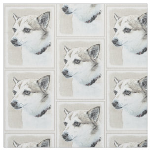 Tecido Pintura Norueguesa De Lundehund - Arte Original De