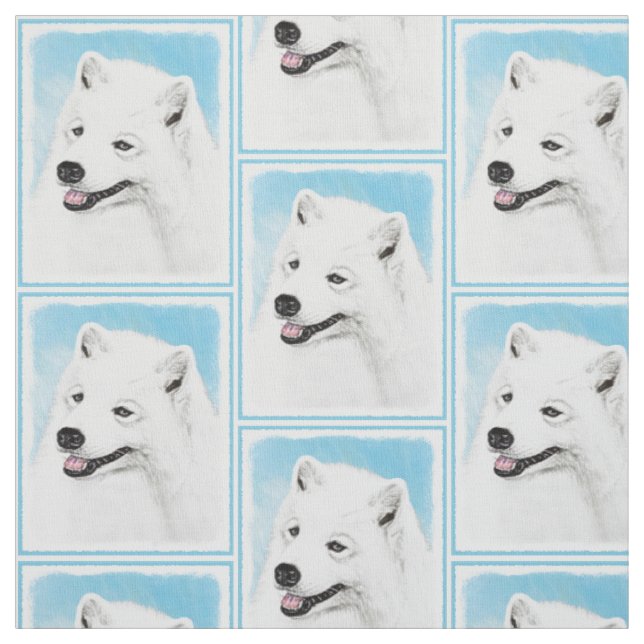 Tecido Pintura Samoyed - Arte Cachorosa Original (Modelo)