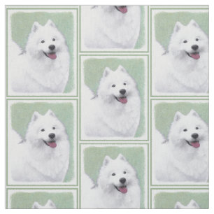Tecido Pintura Samoyed - Arte Cachorra Original