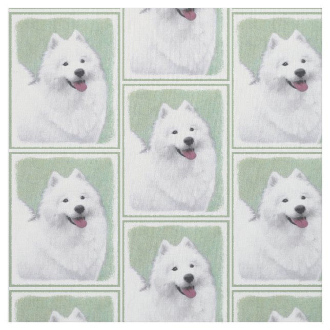 Tecido Pintura Samoyed - Arte Cachorra Original (Modelo)
