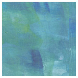 Tecido Pintura Verde Abstrato Azul Moderna
