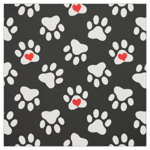 Tecido Pinturas de Cachorro Branco e Preto com Padrão de 
