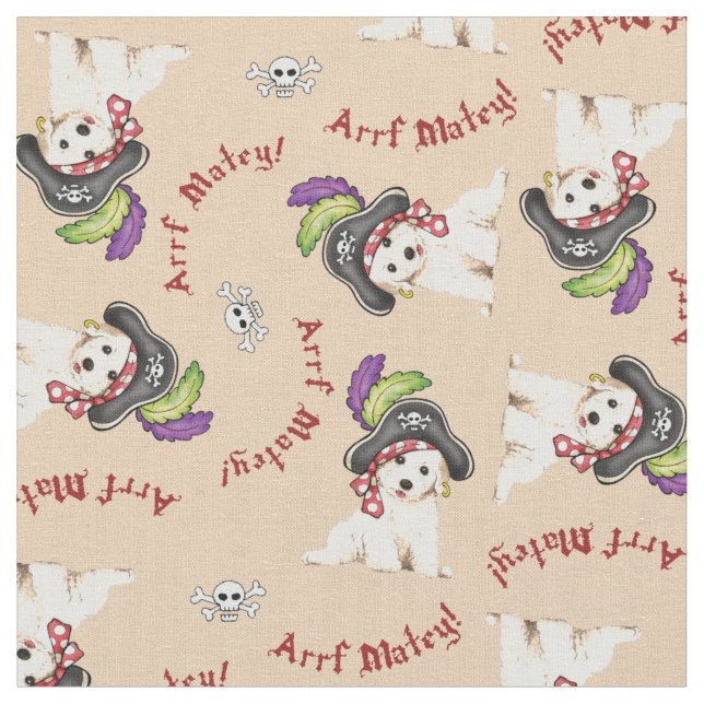 Tecido Pirata de Bichon Frise (Detalhe)