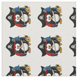 Tecido Pirate Penguin com papagaio