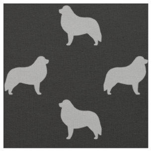 Tecido Piretos excelentes Cães Raça Silhouettes Padrão