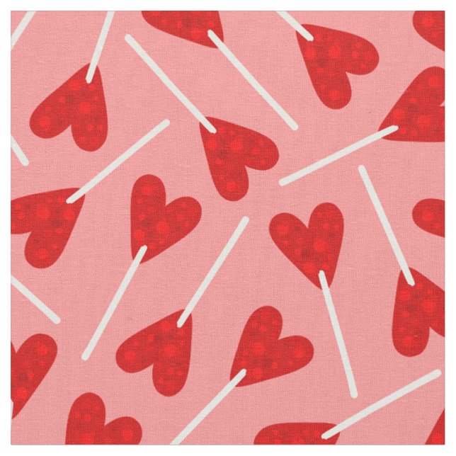 Tecido pirulito doce em forma de coração vermelho rosa (Detalhe)