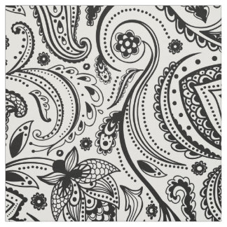 Tecido Pista Floral Preta - Plano Branco Personalizado