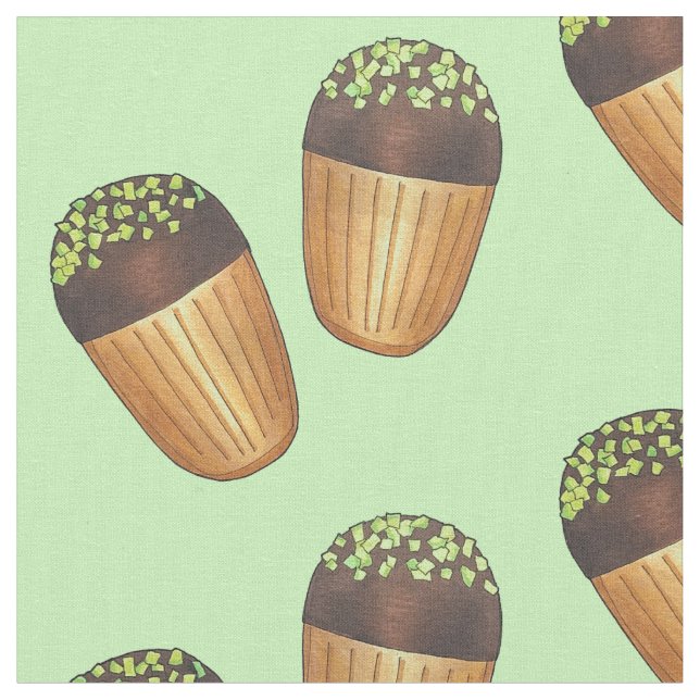 Tecido Pistachio Madeleines Pastelaria Francesa (Detalhe)