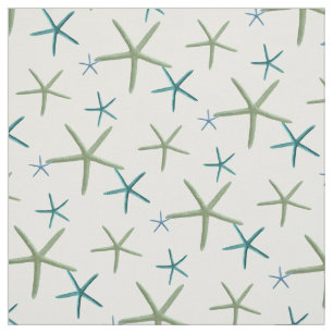 Tecido PixDezines Estrela-do-mar/Menta/Verde-água/Plano d