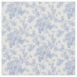 Tecido PixDezines Toile Rosas Azuis/Cor de fundo DIY