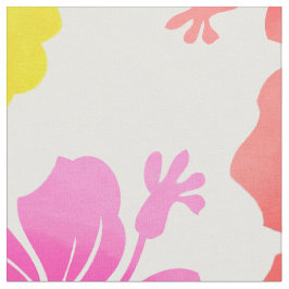 Tecido PixDezines watercolor hibiscus/rosa/verde/aqua