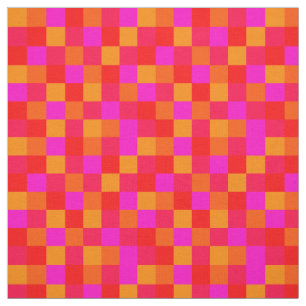 Tecido Pixel Vermelho laranja Pink cores Pattern