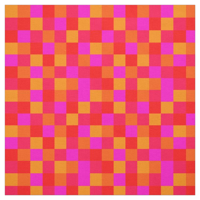 Tecido Pixel Vermelho laranja Pink cores Pattern (Modelo)