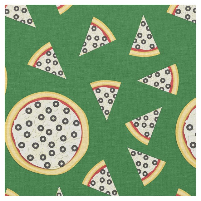 Tecido Pizza Azeitonas Comida Fofa Crianças (Detalhe)