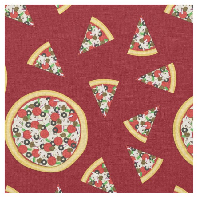 Tecido Pizza Combo Supremo Comida Fofa Crianças (Detalhe)