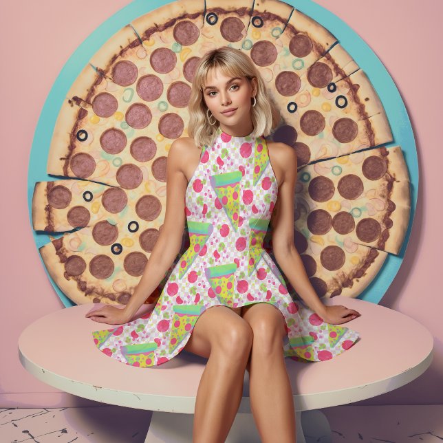 Tecido Pizza de Pepperoni em 90 cores (Criador carregado)