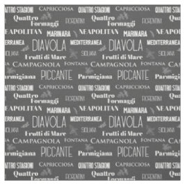 Tecido Pizza Names Typografia Italiana Kitchen Chef