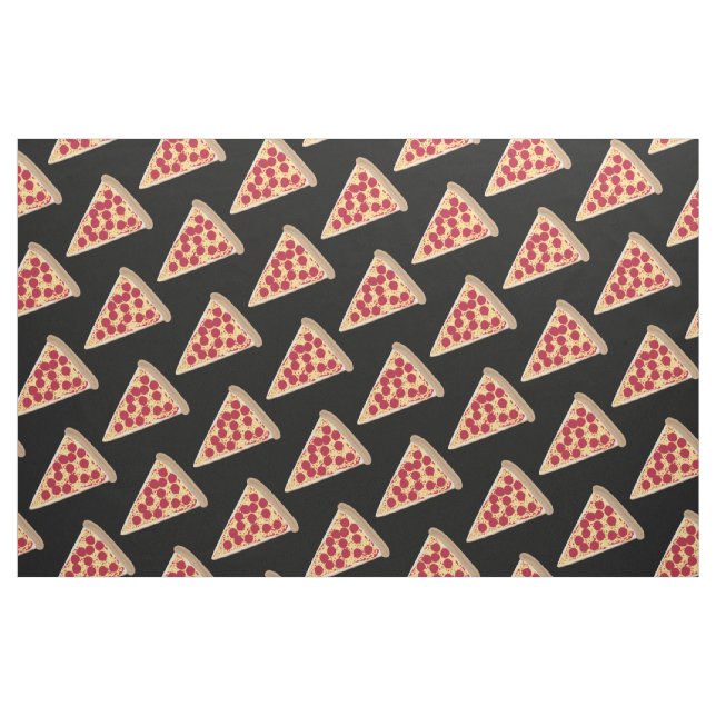 Tecido Pizza Pepperoni - Padrão de pizza em preto (Fat Quarter)
