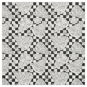 Tecido Pizza Restaurant Chef Black and White Checked