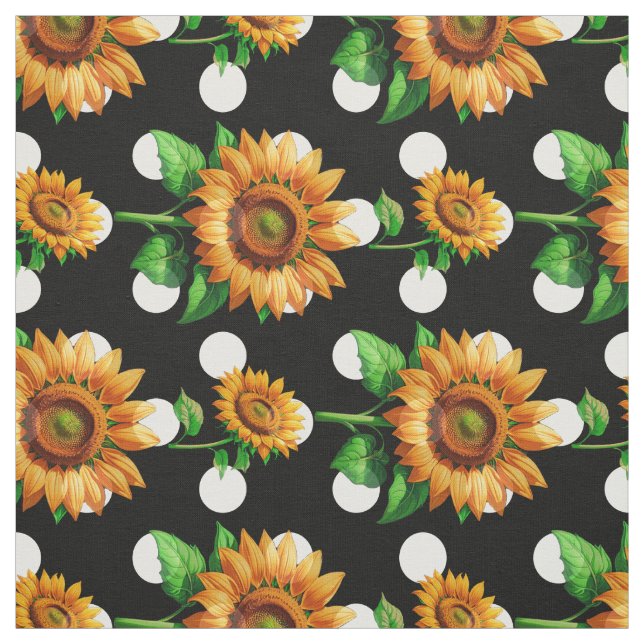 Tecido Placa de Girassol (Polka-pontos) (Modelo)