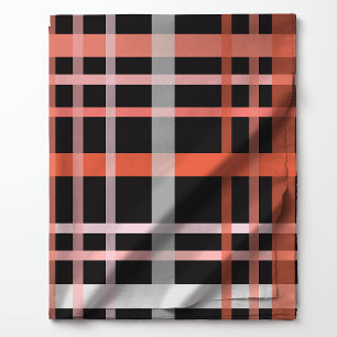 Tecido Plaid de Halloween em Preto e Laranja