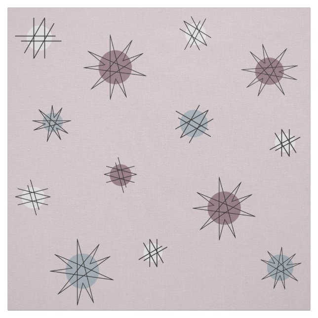 Tecido Planetas da Idade Atômica de Starburst Luz Roxo (Modelo)
