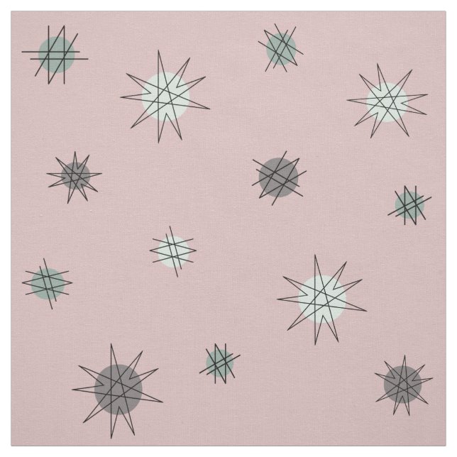 Tecido Planetas da Idade Atômica Rosa Rosa (Modelo)
