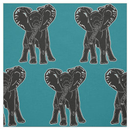 Tecido Plano de fundo do elefante preto a qualquer cor